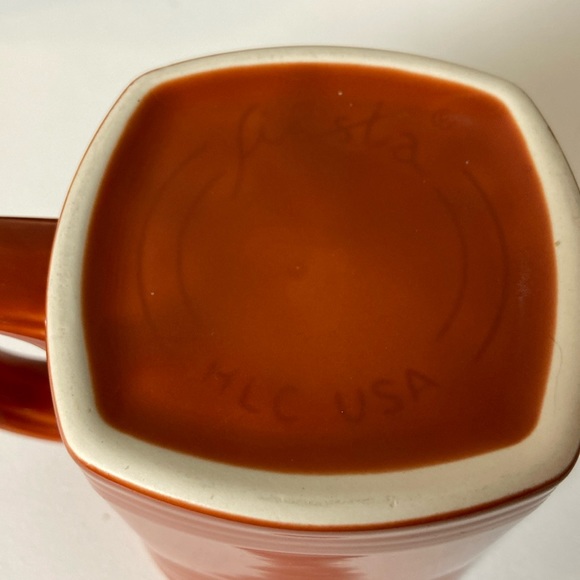 Fiesta Homer Laughlin Paprika Square Bottom Mug HLC Coffee Red Brown Fiestaware - Picture 7 of 7